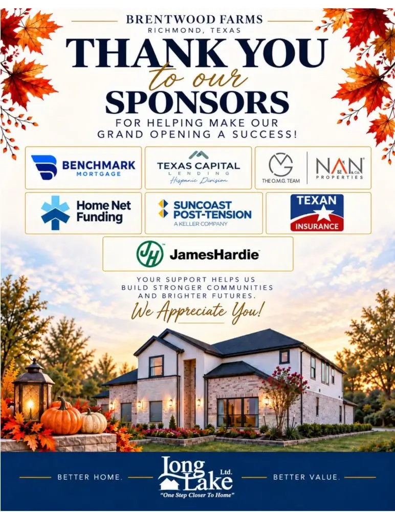 New Homes Brentwood Farms Grand Opening Sponsors